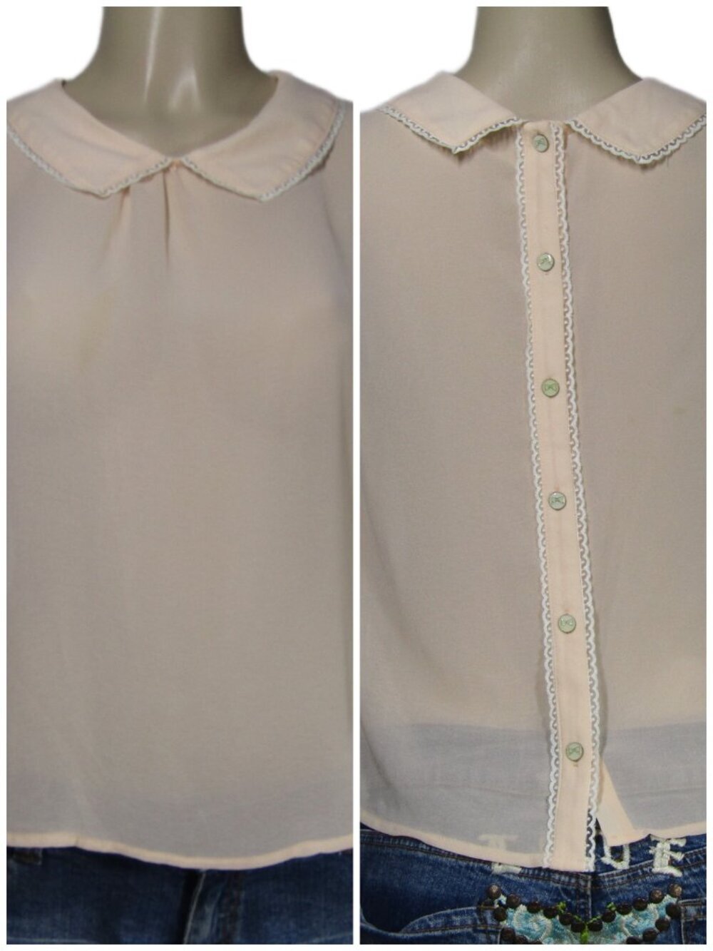 SHEER Coquette Peach Fairy Romantic Feminine Demure  Feminine  Lolita Top 12